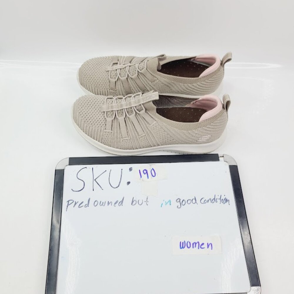 Skechers Women's Taupe Ultra Flex Knit Bungee 149903 Slip-On Sneakers Size 6.5 - Picture 7 of 7